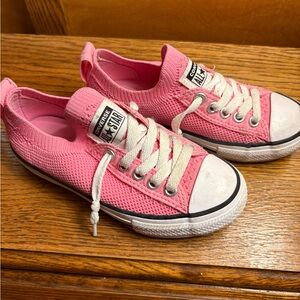 Converse Pink Sneakers with White Laces and Rubber Toe Cap